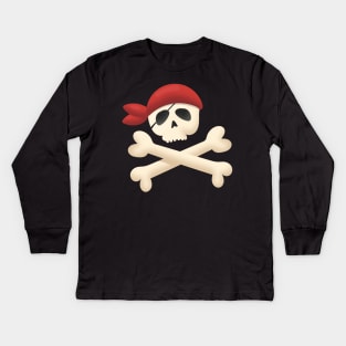 Skull and crossbones Kids Long Sleeve T-Shirt